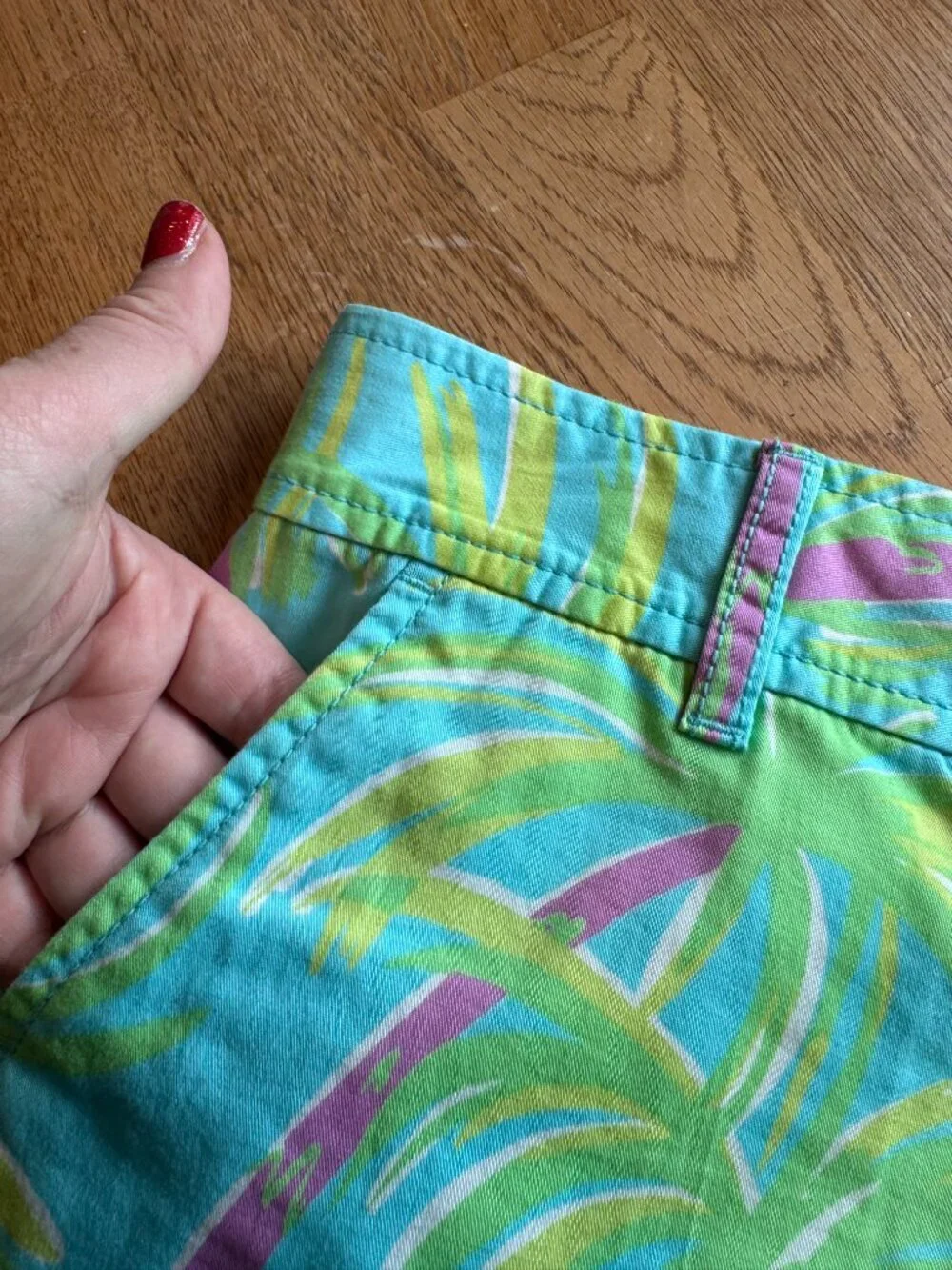 Lilly Pulitzer Walsh Shorts Palm Tree Pattern Size 2